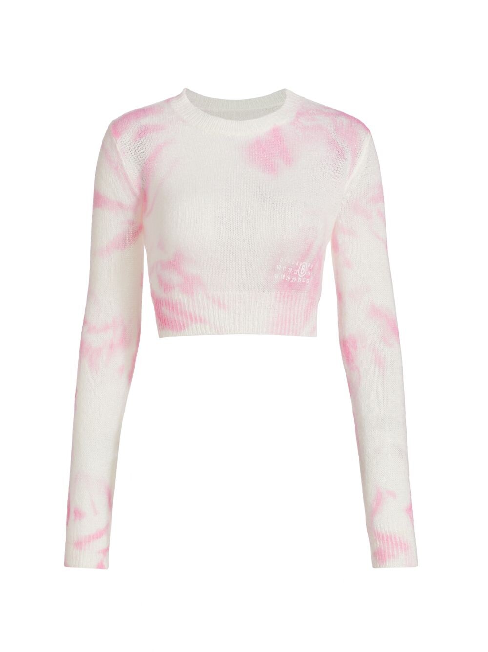 

Укороченный свитер Tie-Dye из шерсти и мохера MM6 Maison Margiela, розовый