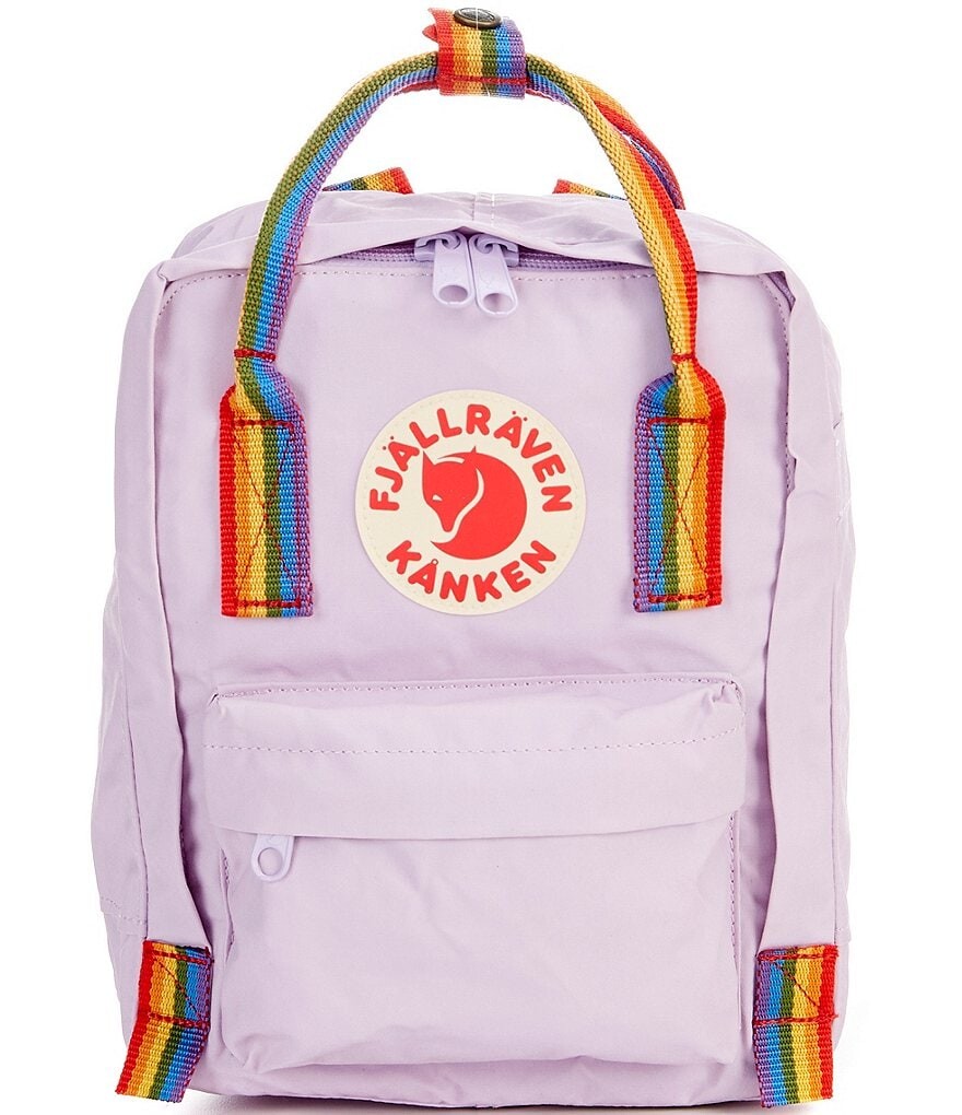 

Мини-рюкзак Fjallraven Mini Kanken с радужной ручкой, фиолетовый