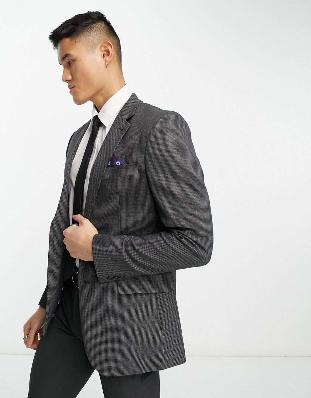 

Черный свадебный пиджак в клетку Ben Sherman