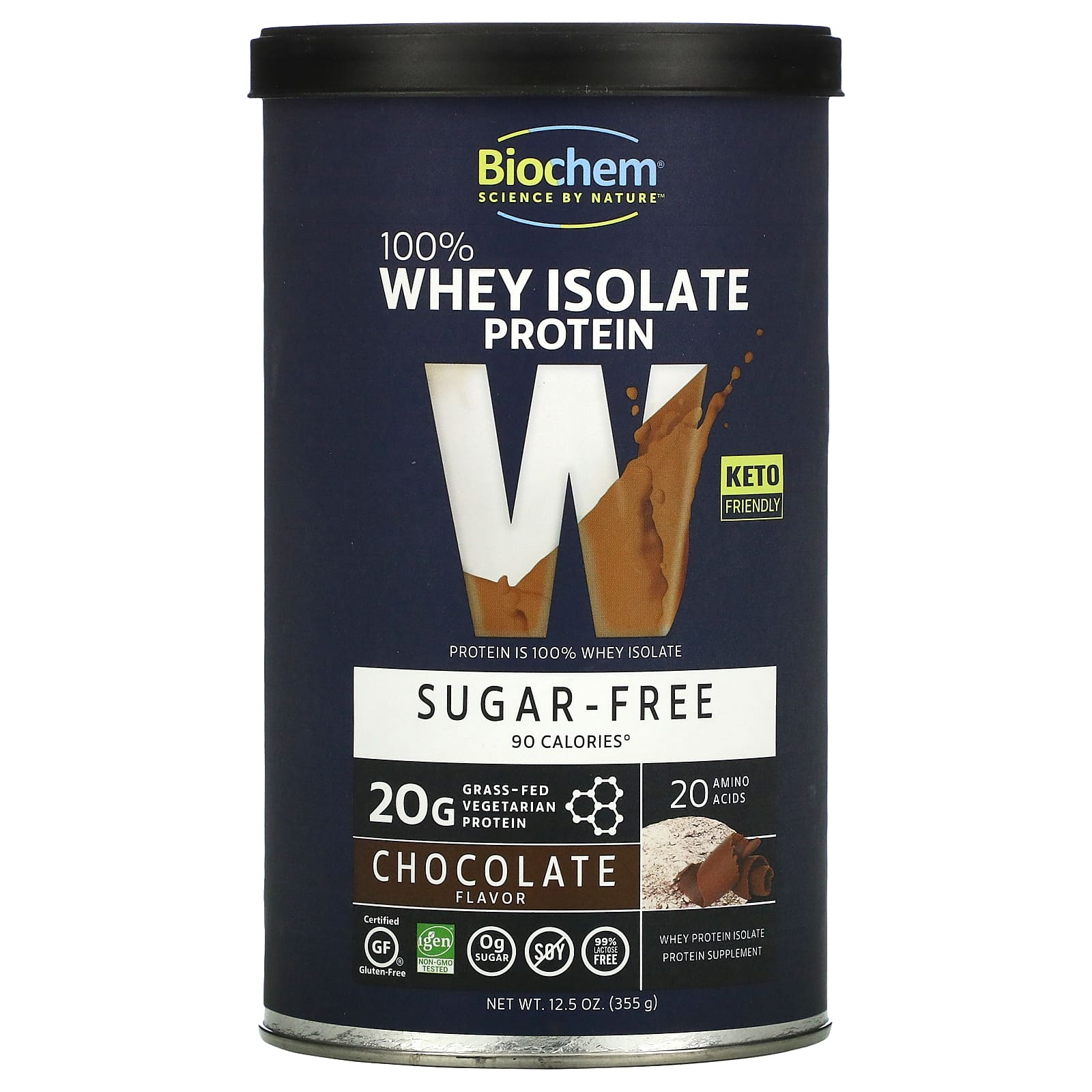 Biochem 100% Whey Protein Sugar Free Chocolate Flavor 12.5 oz (355 g) biochem 100% whey isolate protein sugar free chocolate flavor 12 5 oz 355 g
