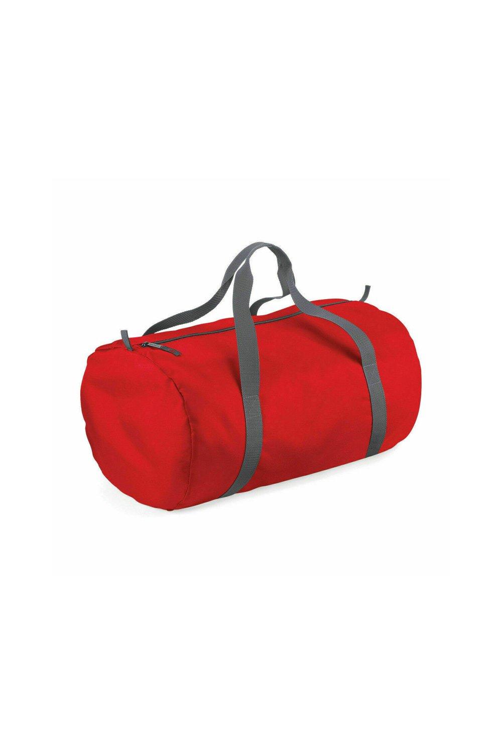 Спортивная сумка Barrel Packaway Bagbase, красный