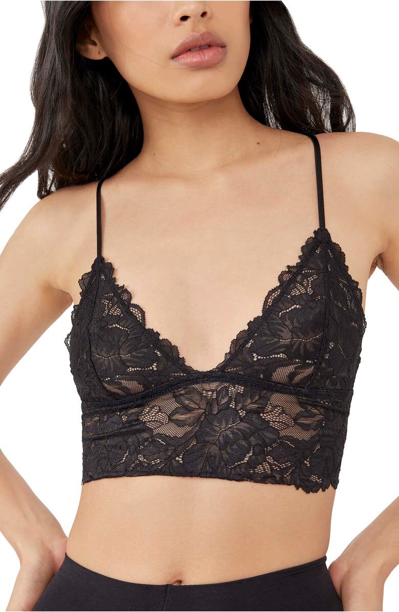 

Удлиненный кружевной бюстгальтер без косточек Intimately FP Everyday FREE PEOPLE, черный