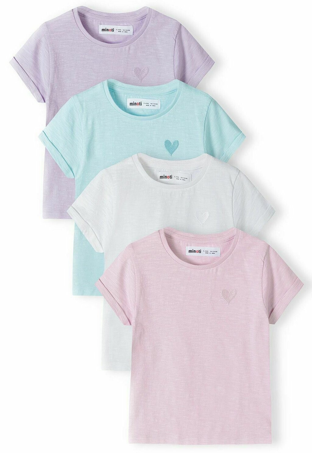 

Футболка базовая 4 PACK MINOTI, цвет white blue pink