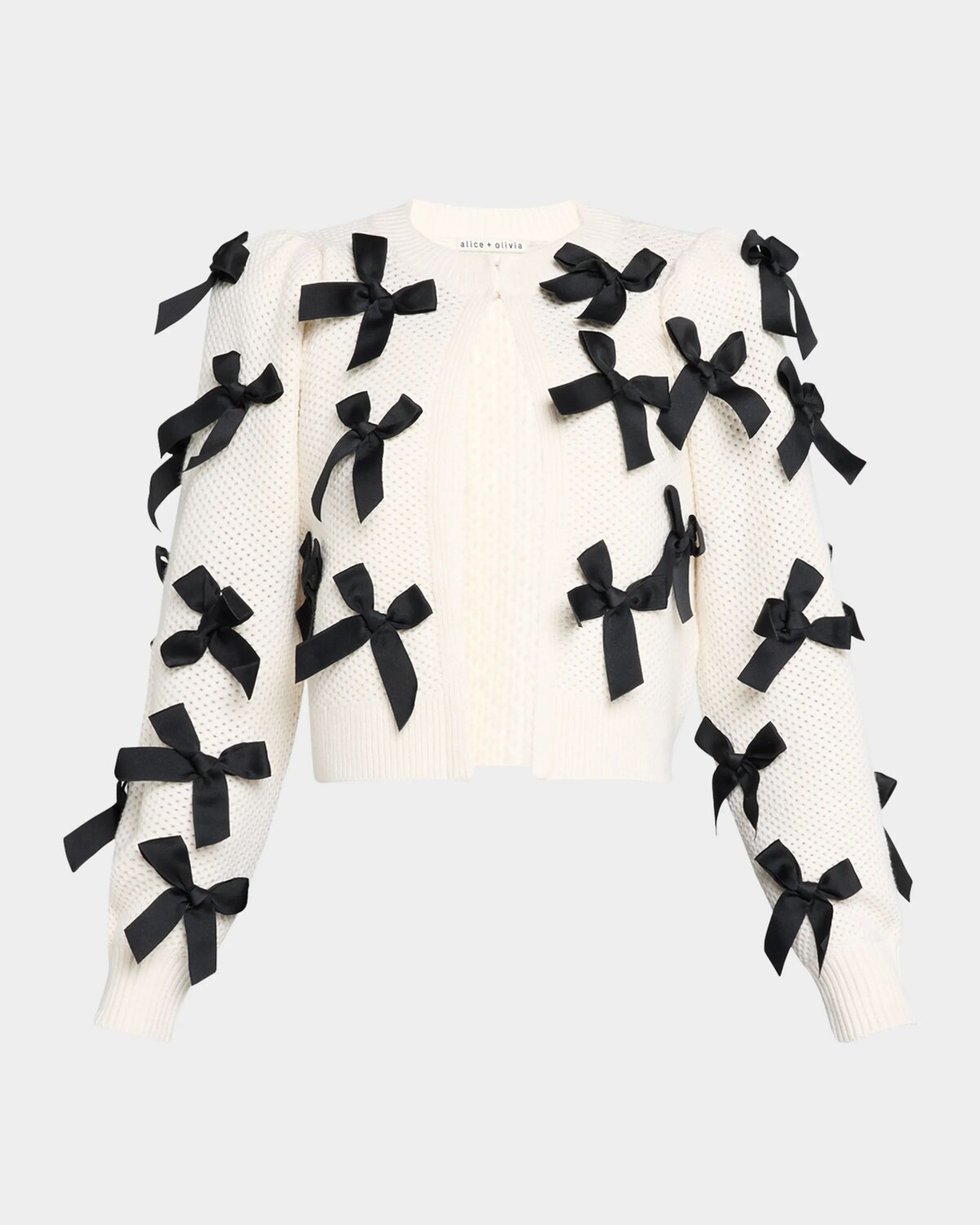 

Кардиган Kitty с бантом Alice + Olivia, цвет Soft Whiteblack