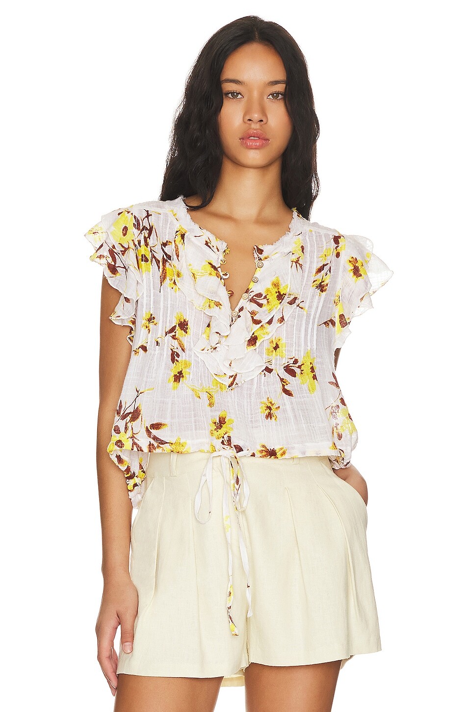 

Топ Free People Naya Printed, цвет Ivory Combo