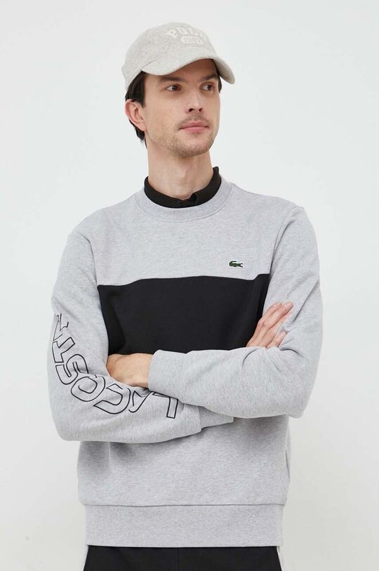 

Хлопковая толстовка Lacoste, серый