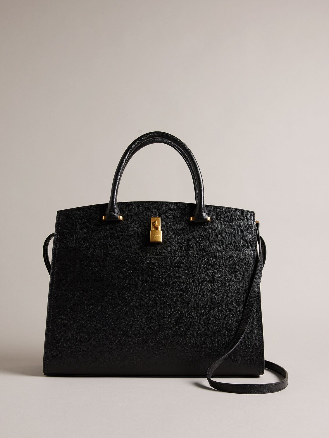 

Большая кожаная сумка Richmon с навесным замком Ted Baker, черный