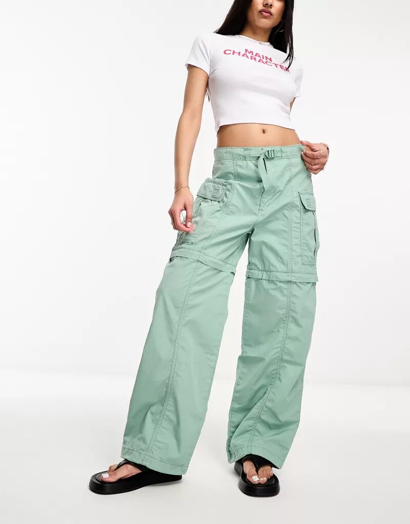 Зеленые брюки-карго-трансформеры с карманами Levi's