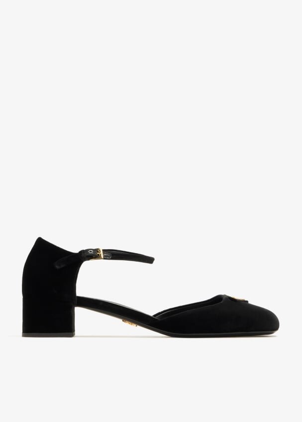 

Туфли Prada Open-Sided Velvet, черный