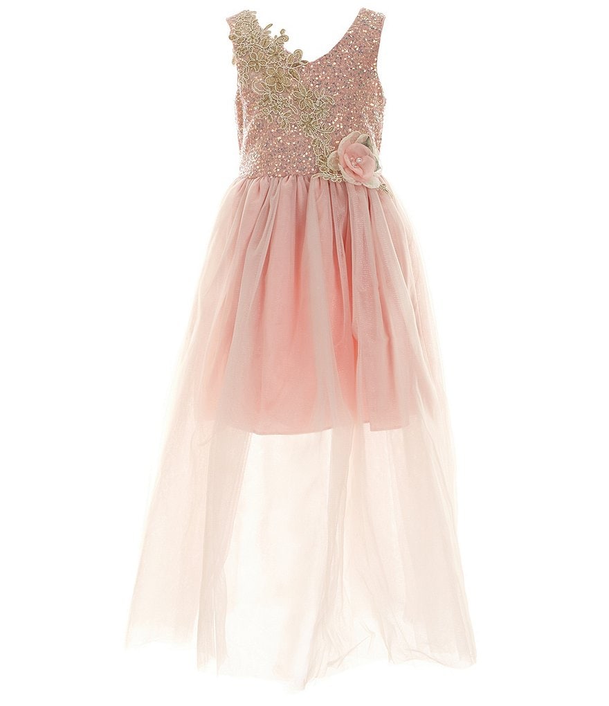 Bonnie Jean Бальное платье без рукавов с лифом и юбкой из тюля для больших девочек 7–16 лет, розовый