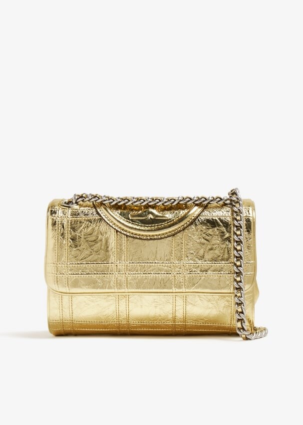 Сумка через плечо Tory Burch Fleming Soft Convertible, золотой сумка тоут tory burch fleming soft metallic quilt mini chain золотой