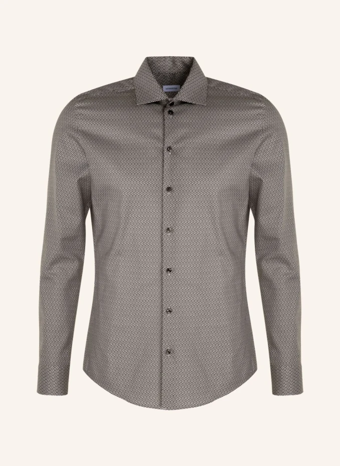 цена Деловая рубашка приталенного кроя Seidensticker, серый