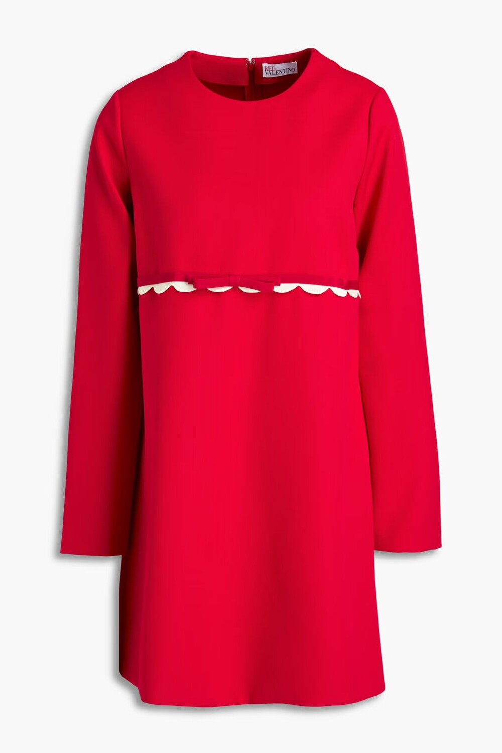 

Платье мини из крепа с зубцами Redvalentino, красный