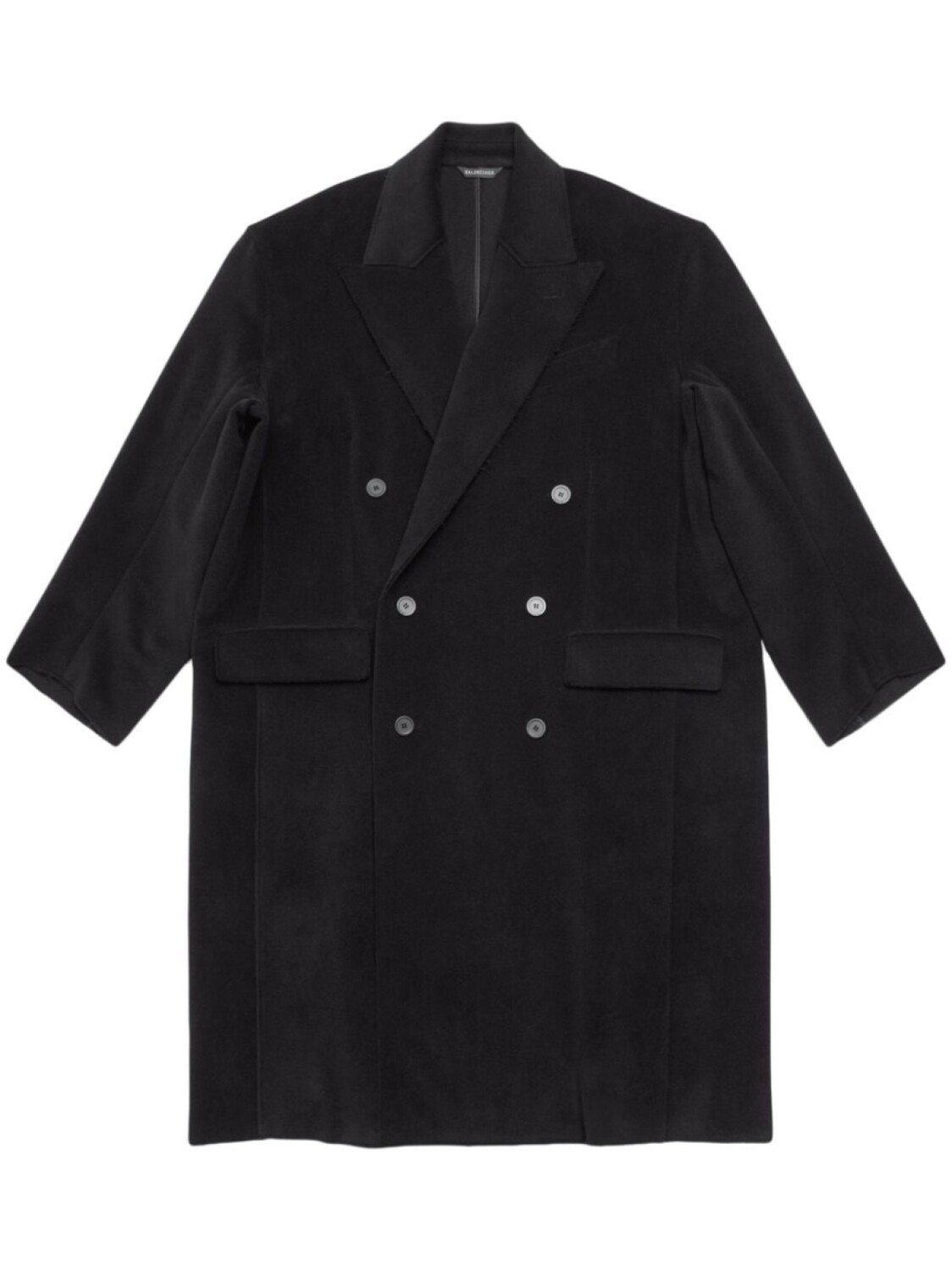 

Balenciaga двубортное пальто из вирджинской шерсти, черный