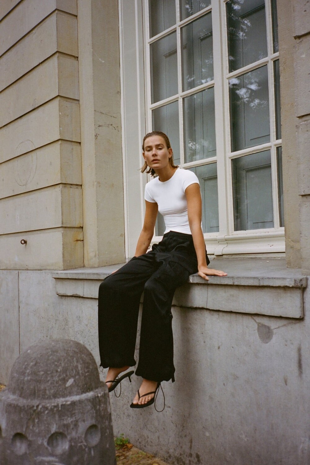 

Полиамидная футболка ZARA, белый