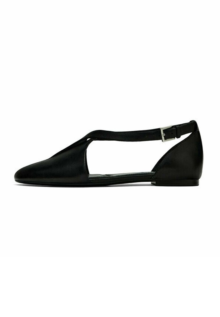 

Балетки Flat Cut-Out With Crossed Detail Massimo Dutti, черный