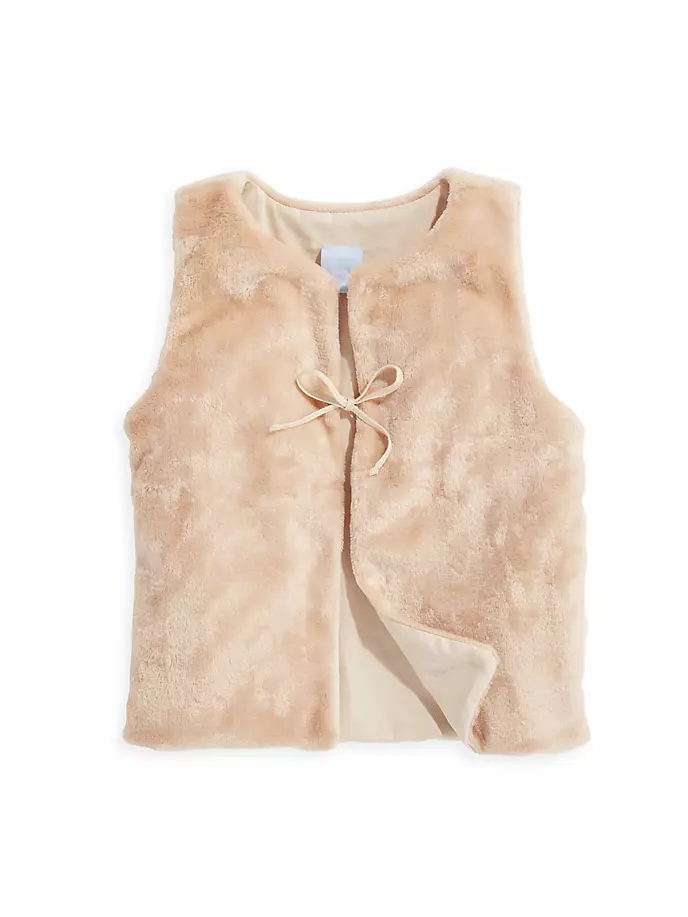 

Жилет из искусственного меха Garbo для маленьких девочек Bella Bliss, цвет camel faux fur