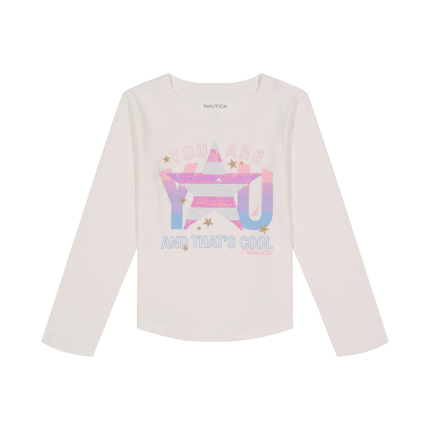 

Футболка Nautica Little Girls' You Are You с длинными рукавами (4-6X), цвет Tin Grey