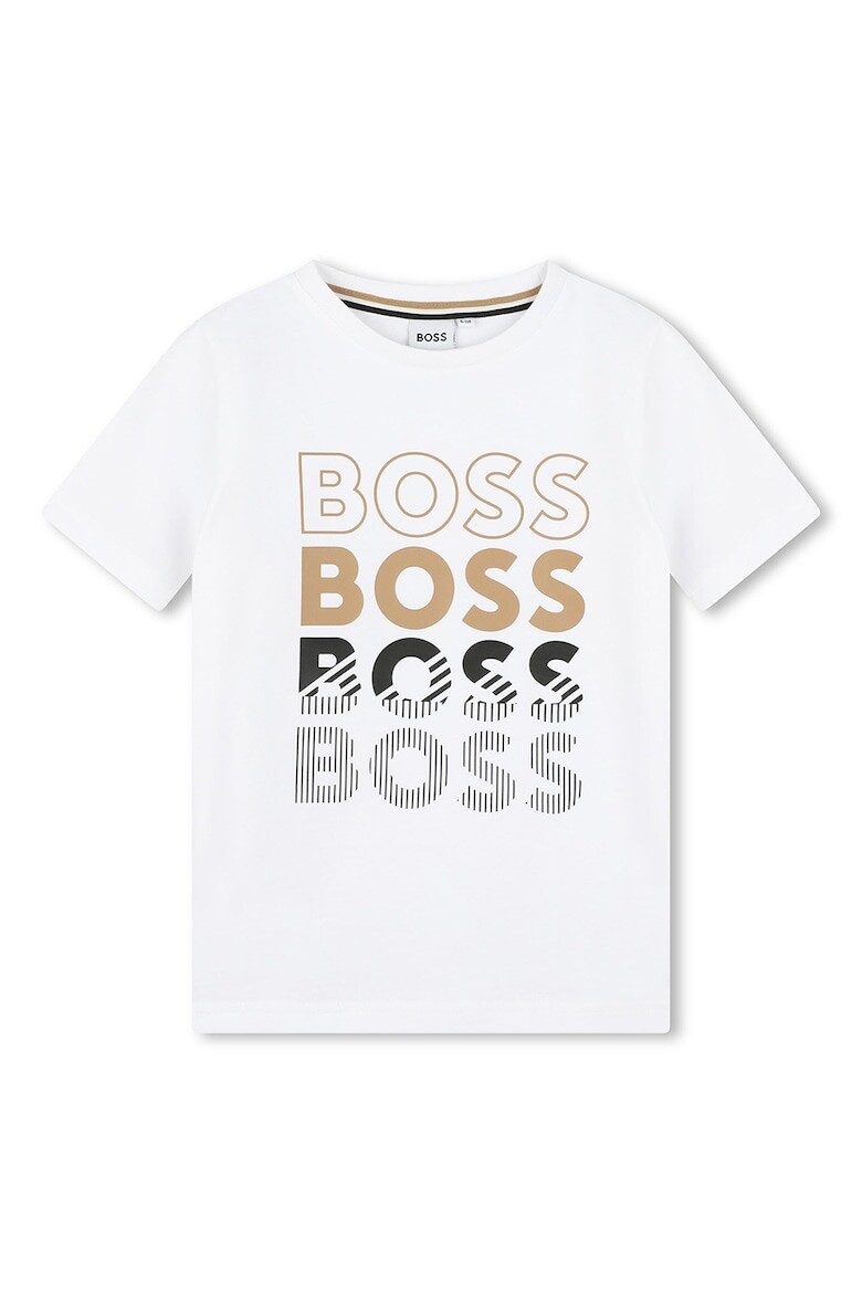 

Хлопковая футболка с логотипом Boss Kidswear, белый