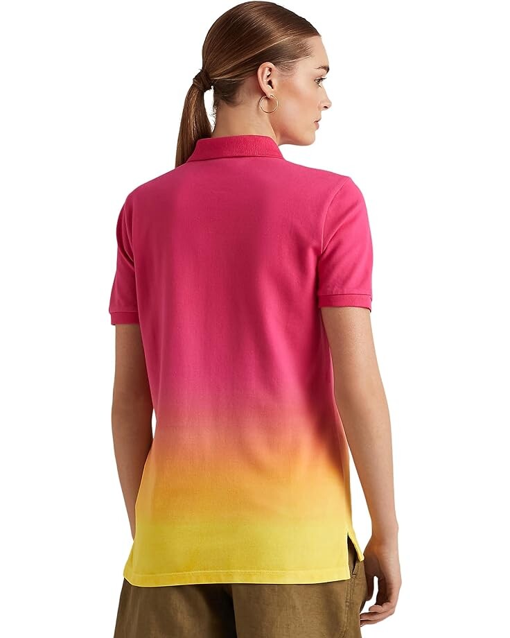 

Поло LAUREN Ralph Lauren Dip-Dyed Piqué Polo Shirt, цвет Pink/Orange/Yellow