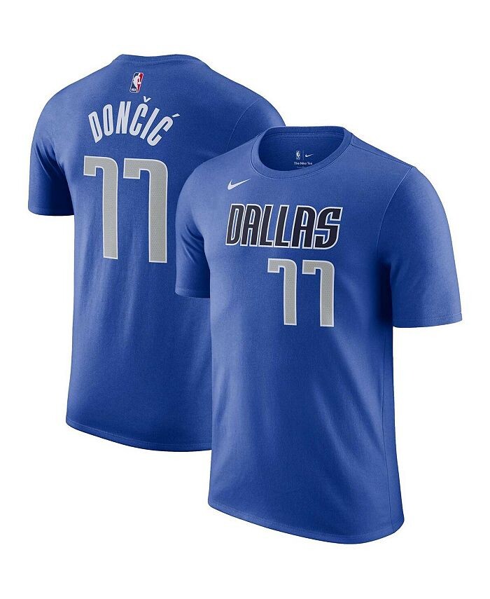 

Мужская синяя футболка Luka Doncic Dallas Mavericks Icon 2022/23 с именем и номером Performance Nike, синий