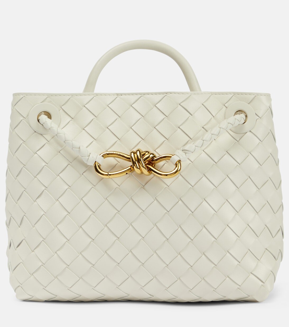 

Кожаная сумка-тоут andiamo Bottega Veneta, белый