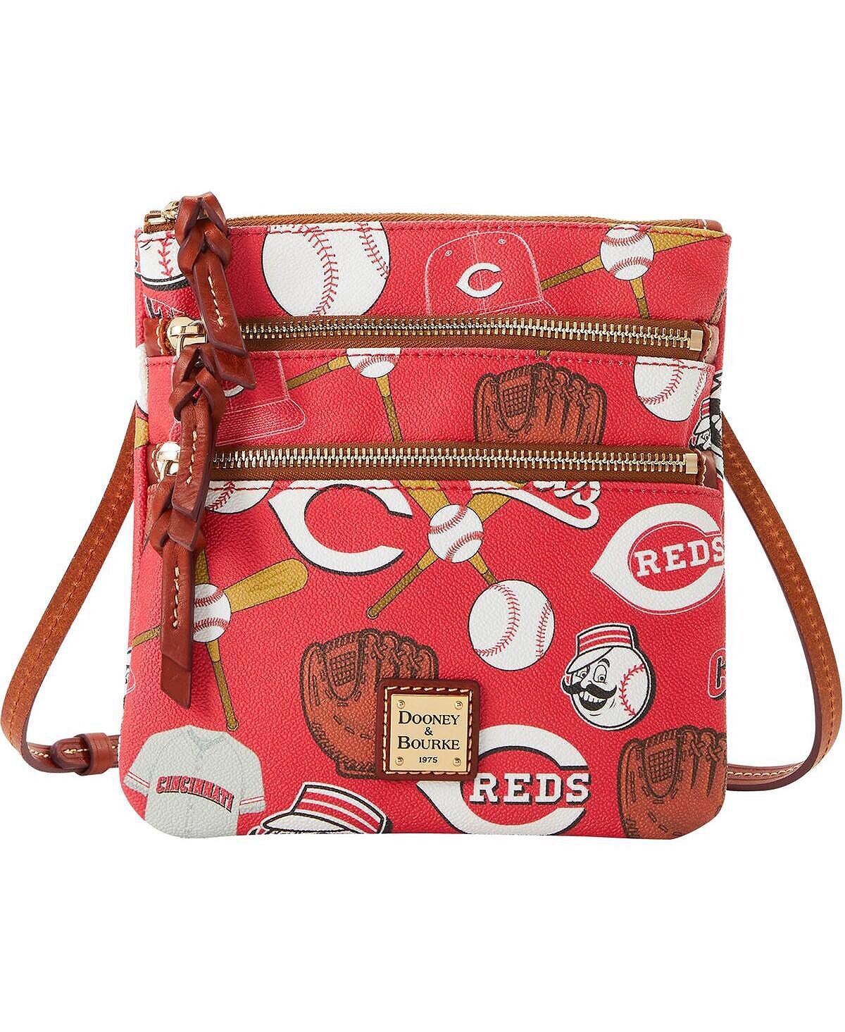 

Женская сумка через плечо Cincinnati Reds Game Day с тройной молнией Dooney & Bourke, красный