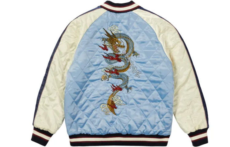 

Двусторонняя сувенирная куртка унисекс FW21 Palace x EVISU Синий/Розовый
