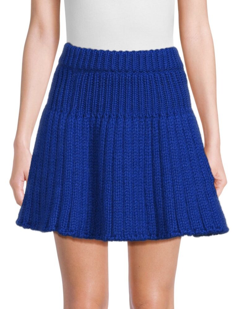 

Мини-юбка расклешенного кроя из смесовой шерсти Redvalentino, цвет Bluette