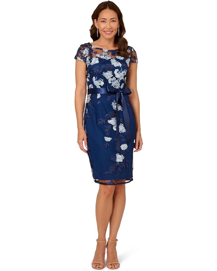 

Платье Adrianna Papell Embroidered Sheath, цвет Midnight Multi