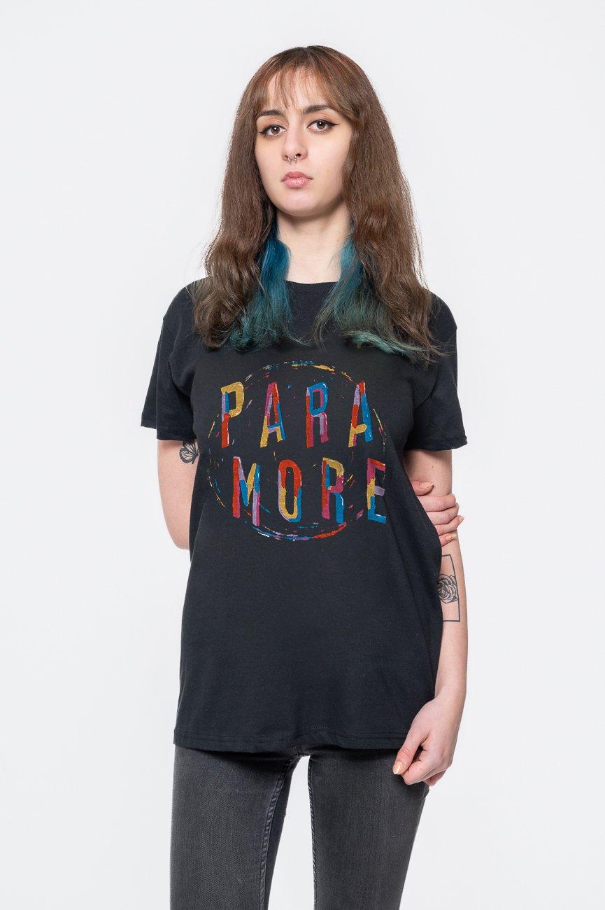 цена Футболка со спиральной полосой и логотипом Paramore, черный