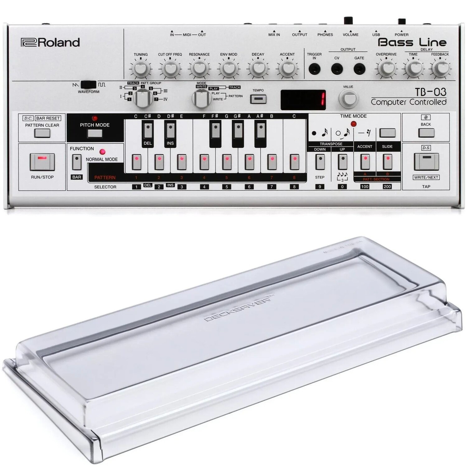 

Roland TB-03 Синтезатор басовой линии с крышкой Decksaver