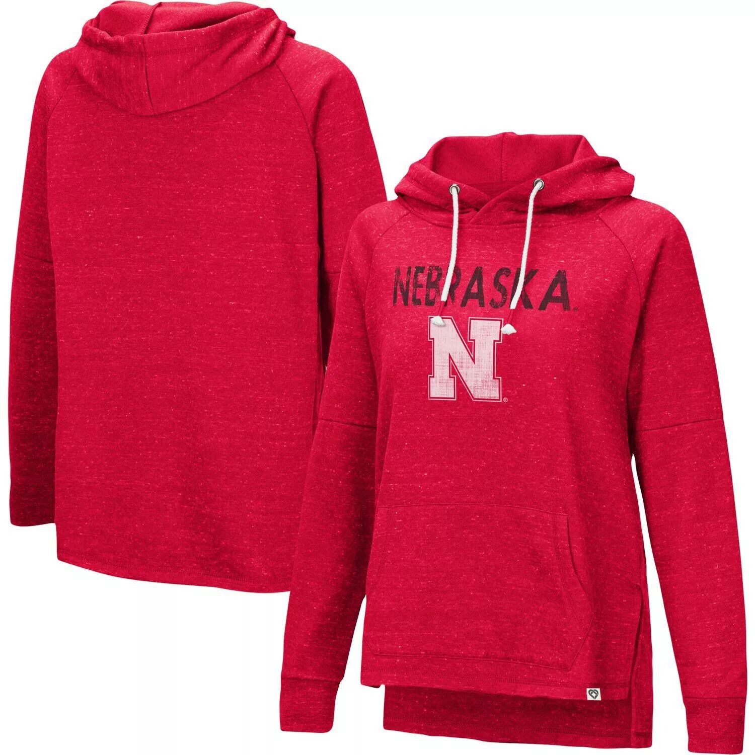 

Женский пуловер с капюшоном Colosseum Scarlet Nebraska Huskers Nollie Raglan Slub Colosseum