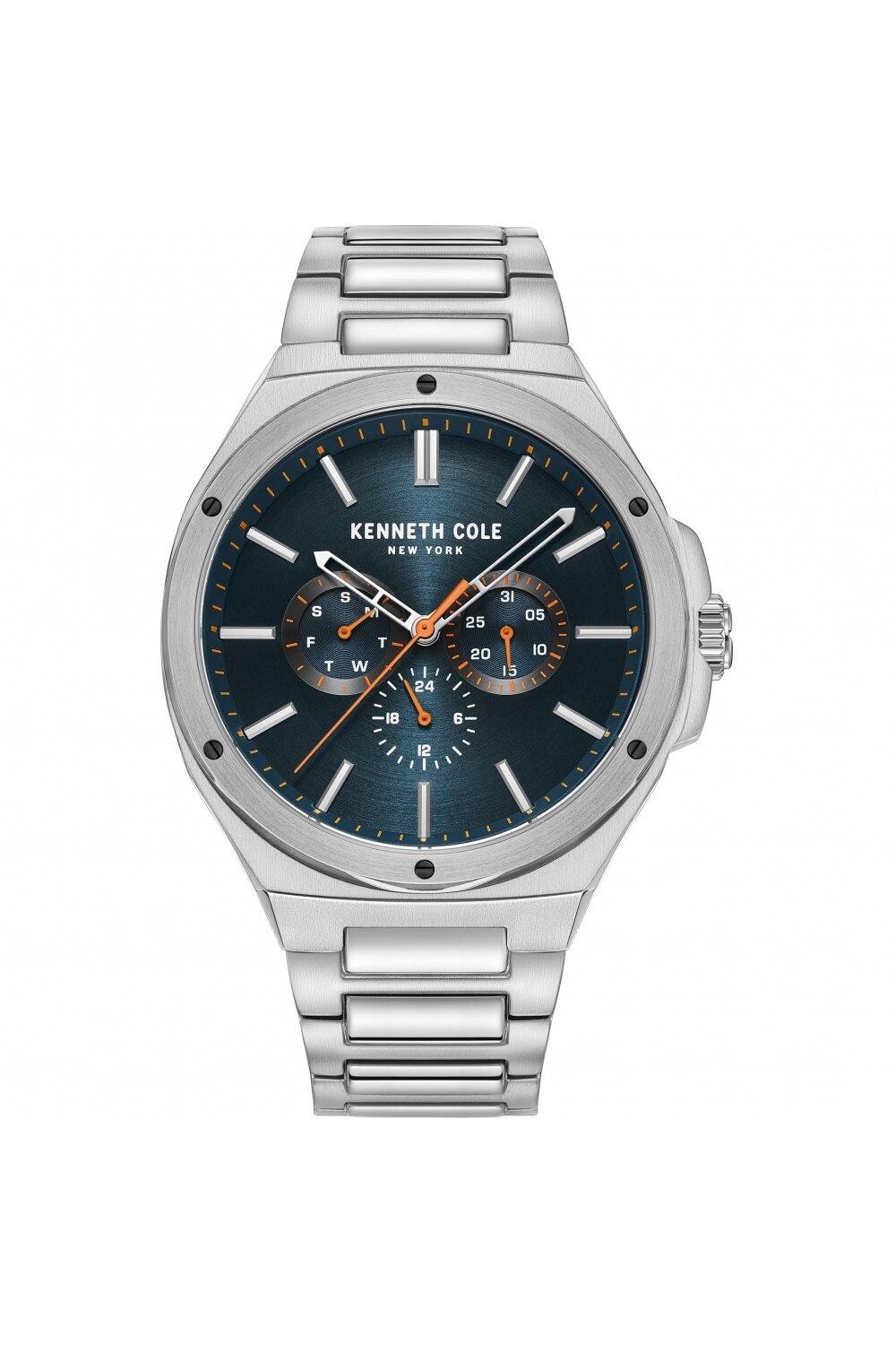 

Модные аналоговые часы из нержавеющей стали - Kcwgk2235103 Kenneth Cole, синий