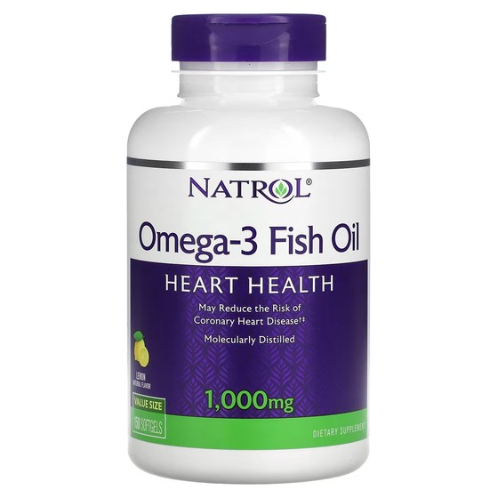 Омега-3 рыбий жир Natrol, лимон, 150 мягких таблеток natrol рыбий жир омега 3 1000 мг 150 капсул natrol омега 3