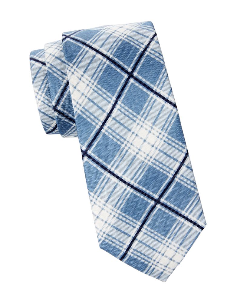 Шелковый галстук в клетку Brioni, синий галстук на резинке синий в клетку gulliver