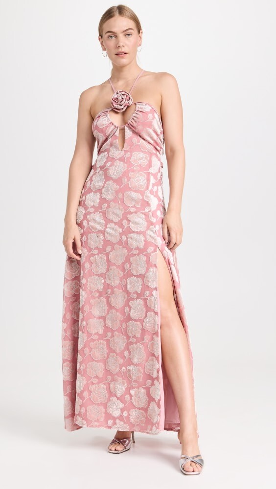 

Платье макси For Love & Lemons Raya, розовый