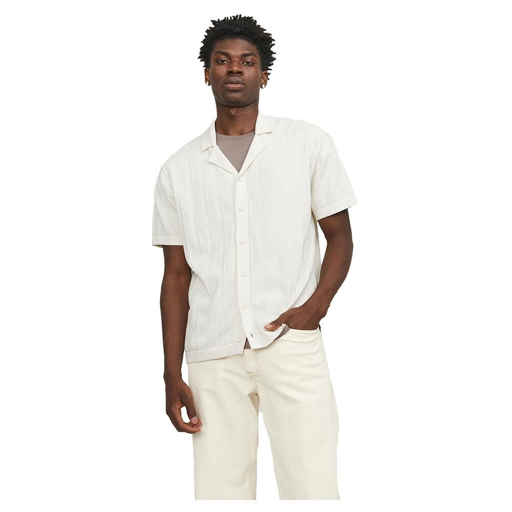 

Рубашка с коротким рукавом Jack & Jones Valencia Structure Knit, бежевый
