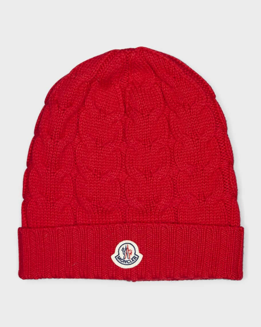 

Детская вязаная шапка косами Moncler