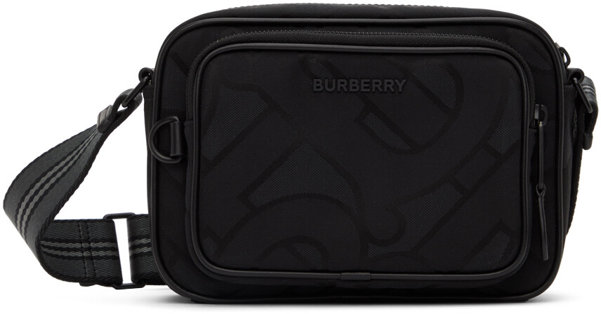 

Черная сумка-мессенджер с монограммой Burberry