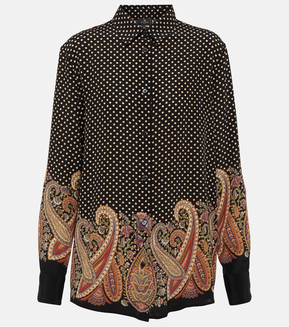 

Рубашка в горошек с узором пейсли Etro, черный