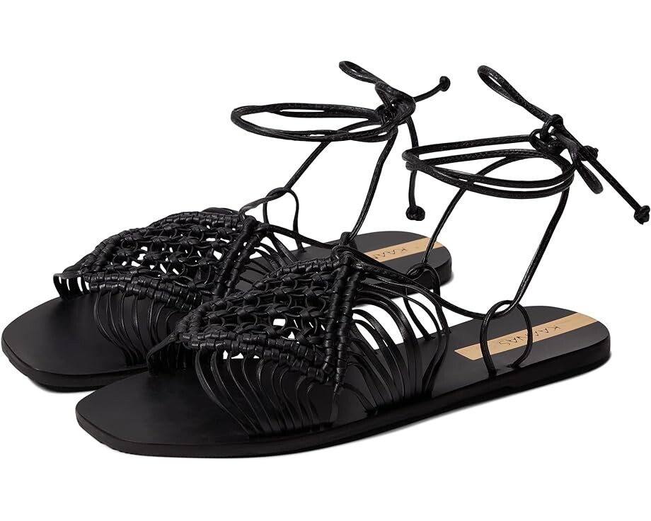 

Сандалии KAANAS Cassandra Huarache-Style Ankle-Wrap Sandal, черный