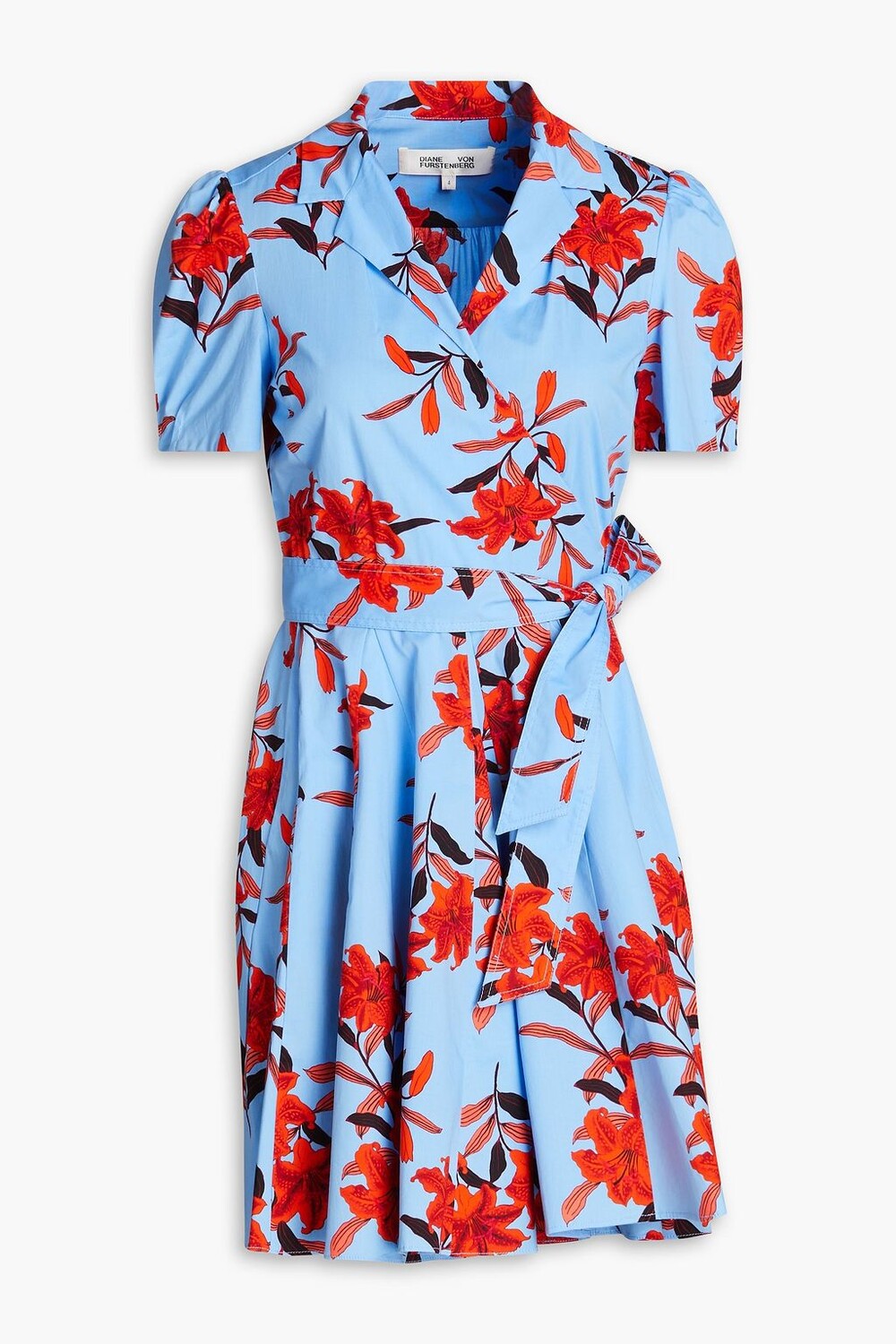 

Платье мини Argos из поплина с цветочным принтом и запахом DIANE VON FURSTENBERG, синий