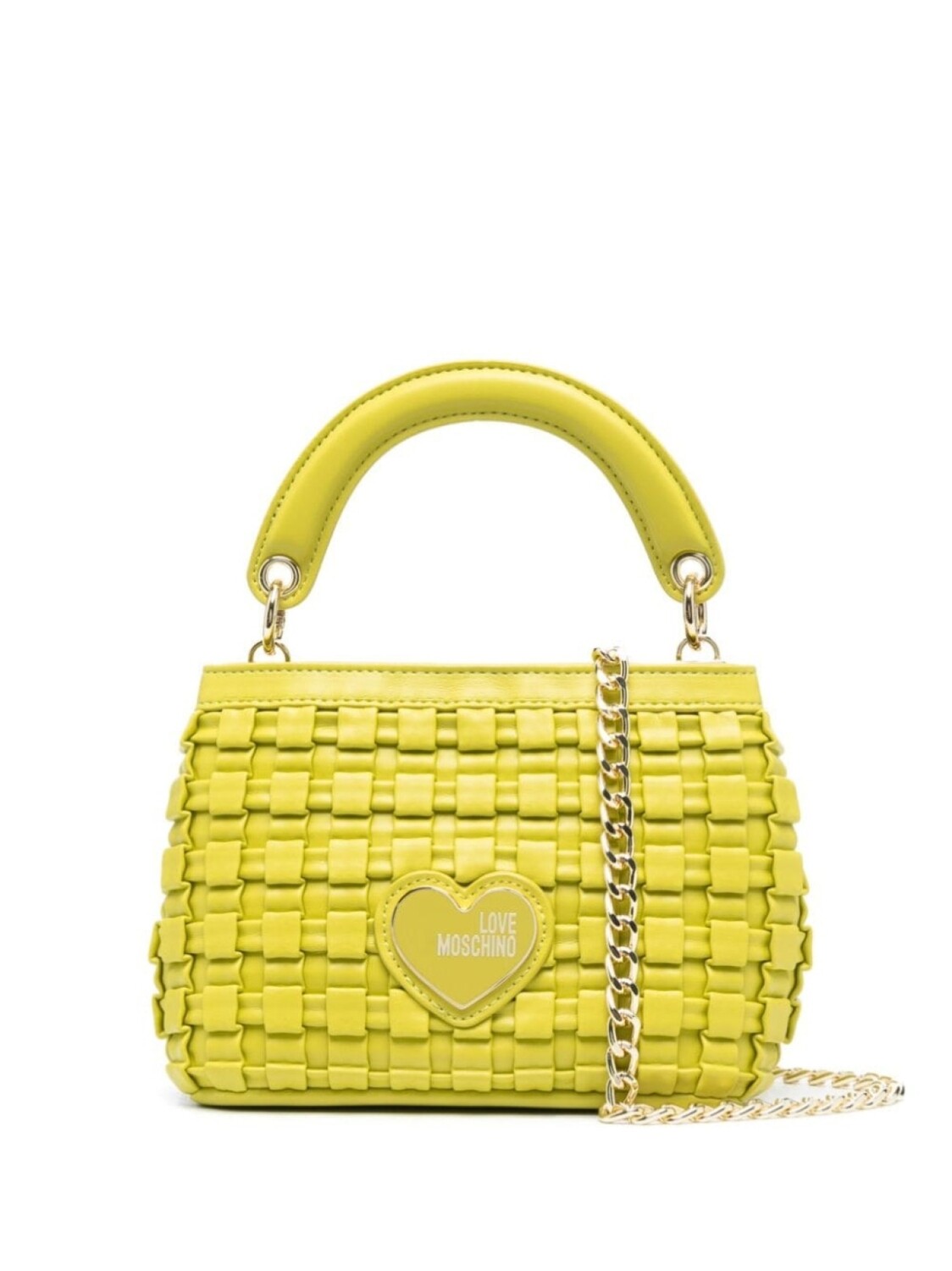 

Love Moschino плетеная сумка-тоут с логотипом, зеленый