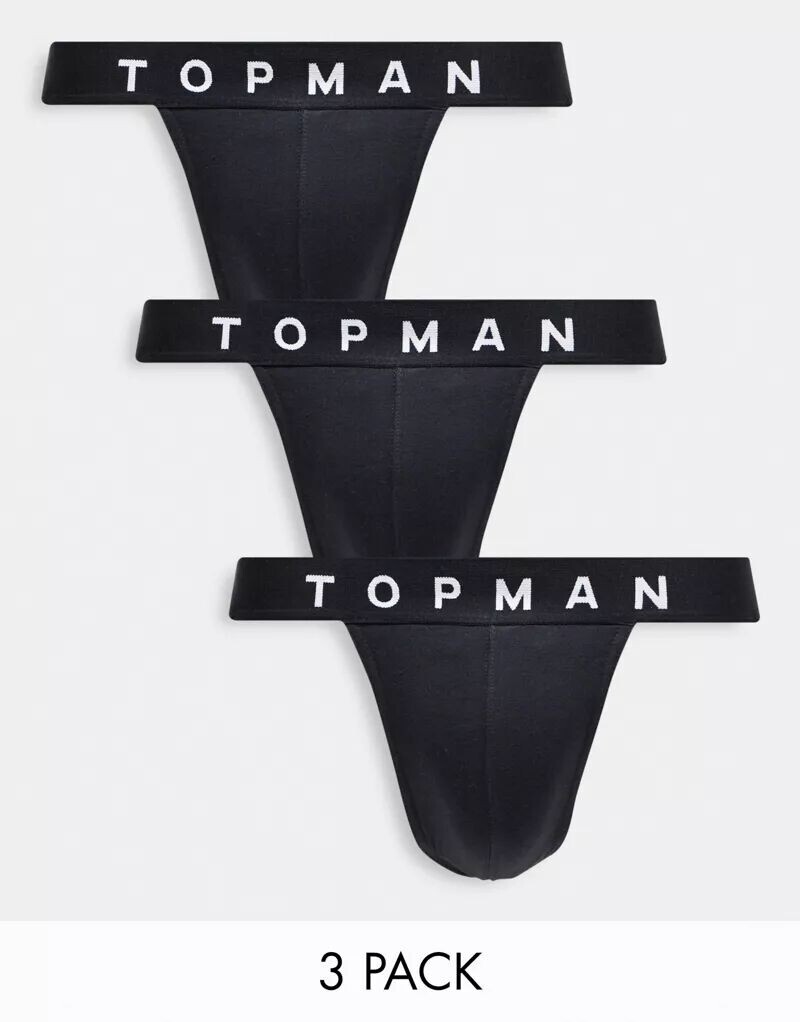 

Комплект из трех спортивных трусов Topman черного цвета с черным поясом