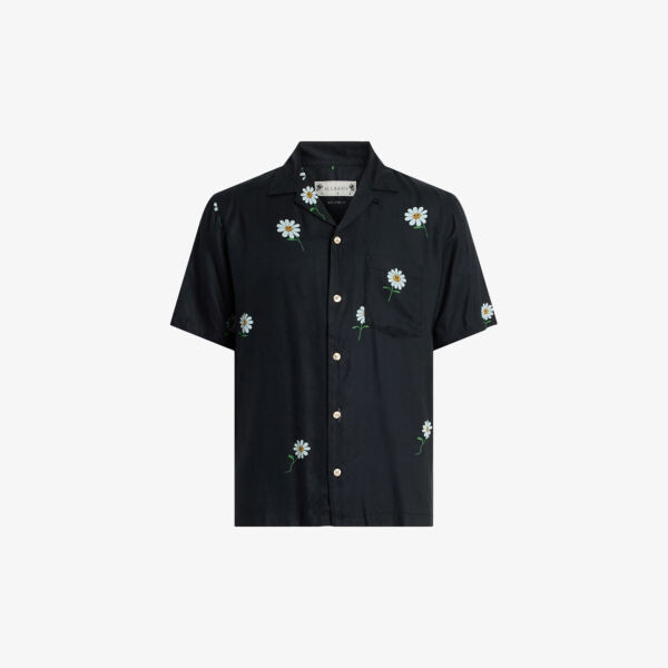 

Тканая рубашка свободного кроя daisical с цветочным принтом Allsaints, черный