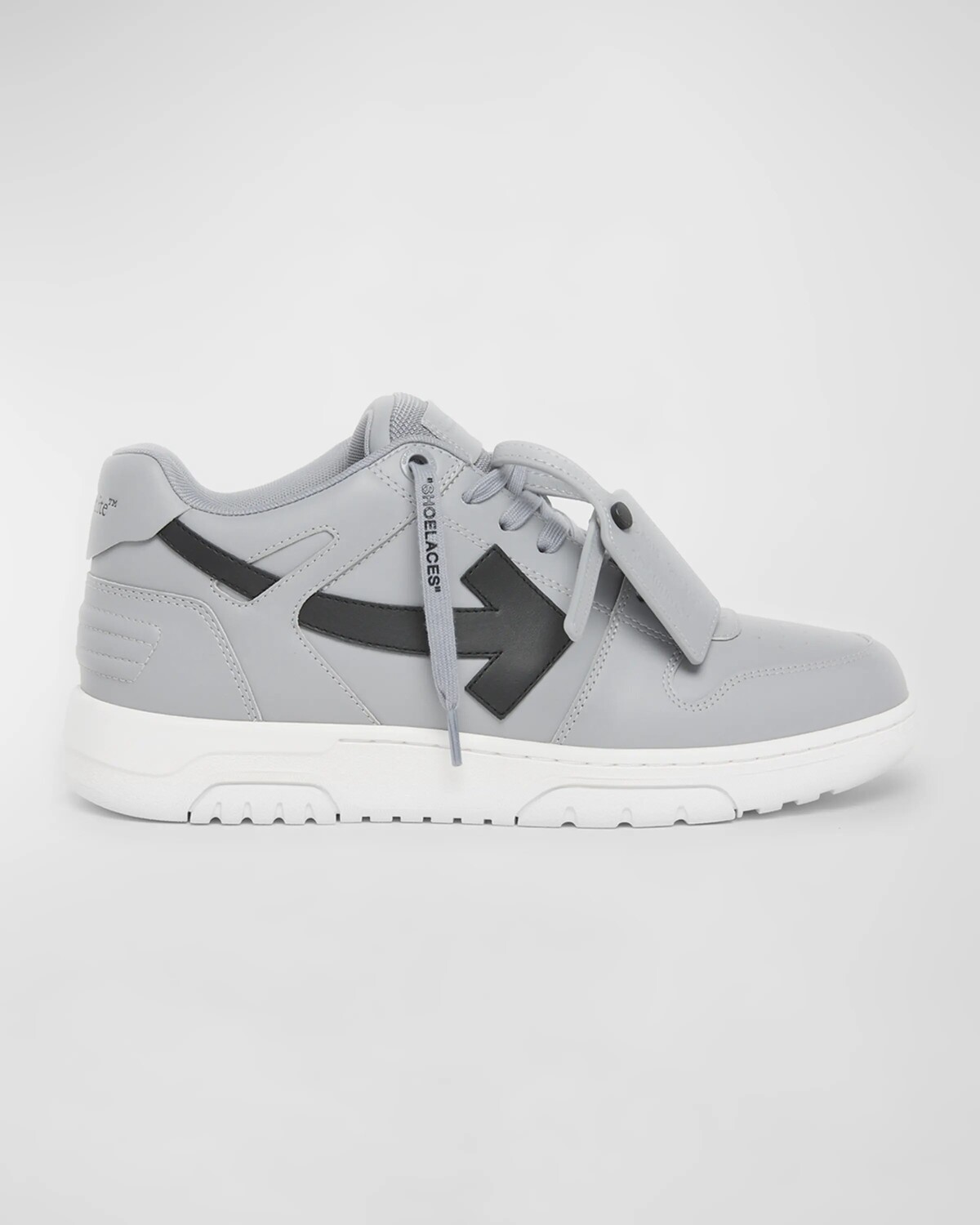 

Мужские кожаные низкие кеды Out Of Office Off-White, цвет Grey Black