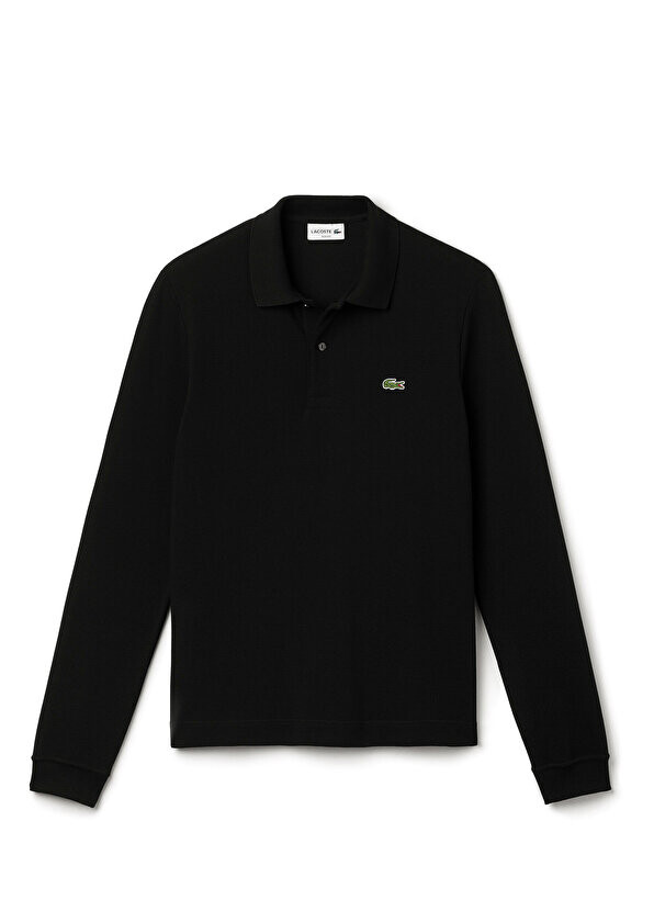 

Черная мужская футболка-поло slim fit с длинным рукавом l.12.12 Lacoste, Черный