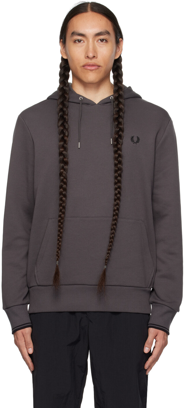 

Серый худи с капюшоном Fred Perry