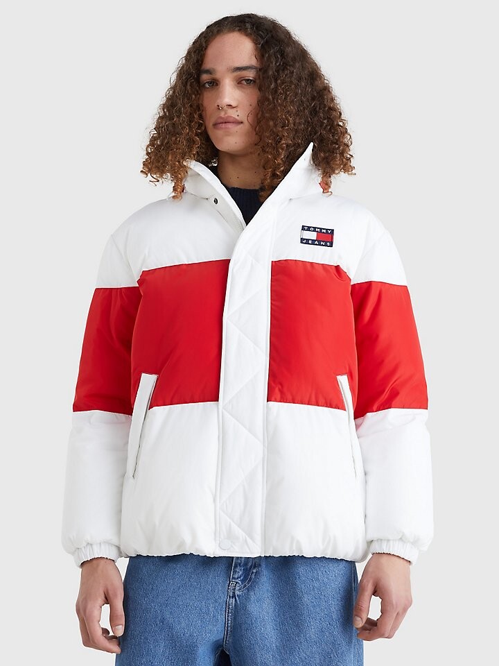 

Пуховик Shine с цветными блоками и капюшоном Tommy Jeans